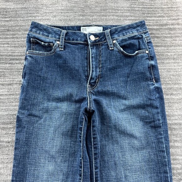 Women's High-Waisted Slim-Fit Blue Jeans - Picture 2 of 6